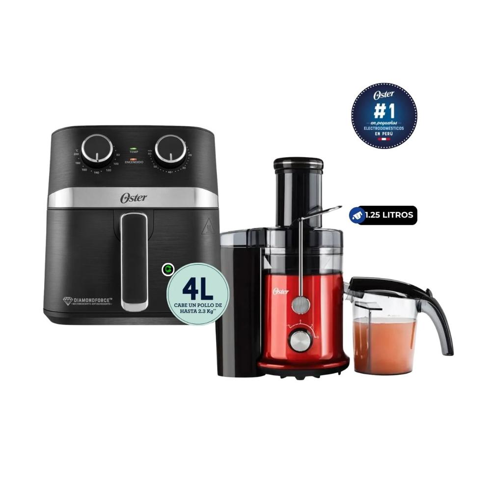 Combo Extractor de Jugos FPSTJE320R de 600 W y Freidora 4 Litros CKSTAF401MDF