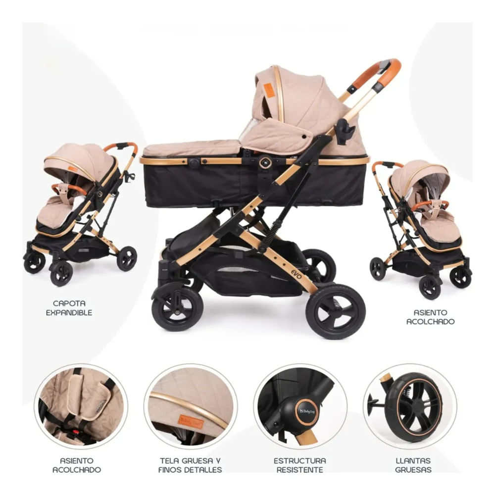 Coche Moises Para bebe Grand Evos Beige