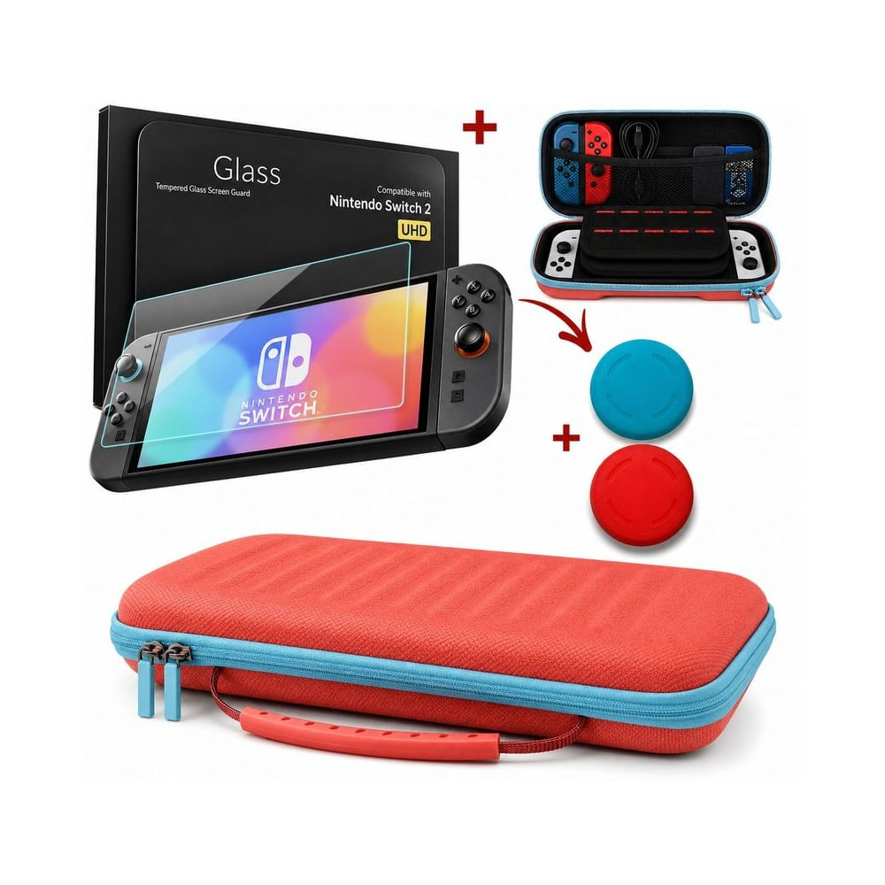 Funda  Mica Para Nintendo Switch 2 Rígida Eva Viaje 24 Espac