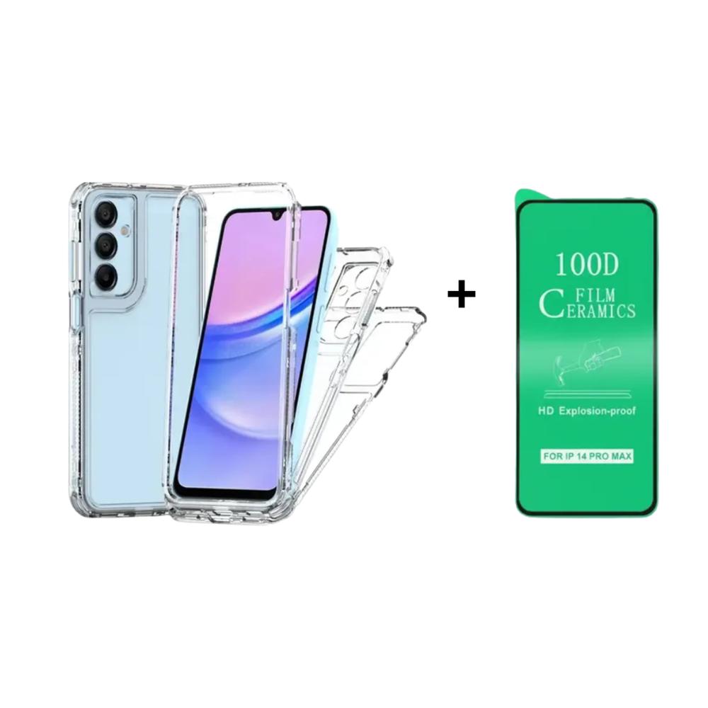 FUNDA CASE 3EN1 TRANSPARENTE PARA OPPO A40 4G MAS PROTECTOR DE PANTALLA
