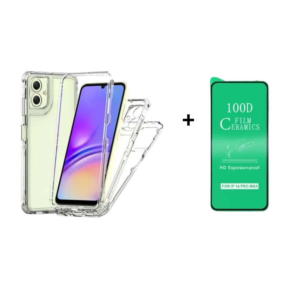 FUNDA CASE 3EN1 TRANSPARENTE PARA TECNO GO2024 GO MAS PROTECTOR DE PANTALLA