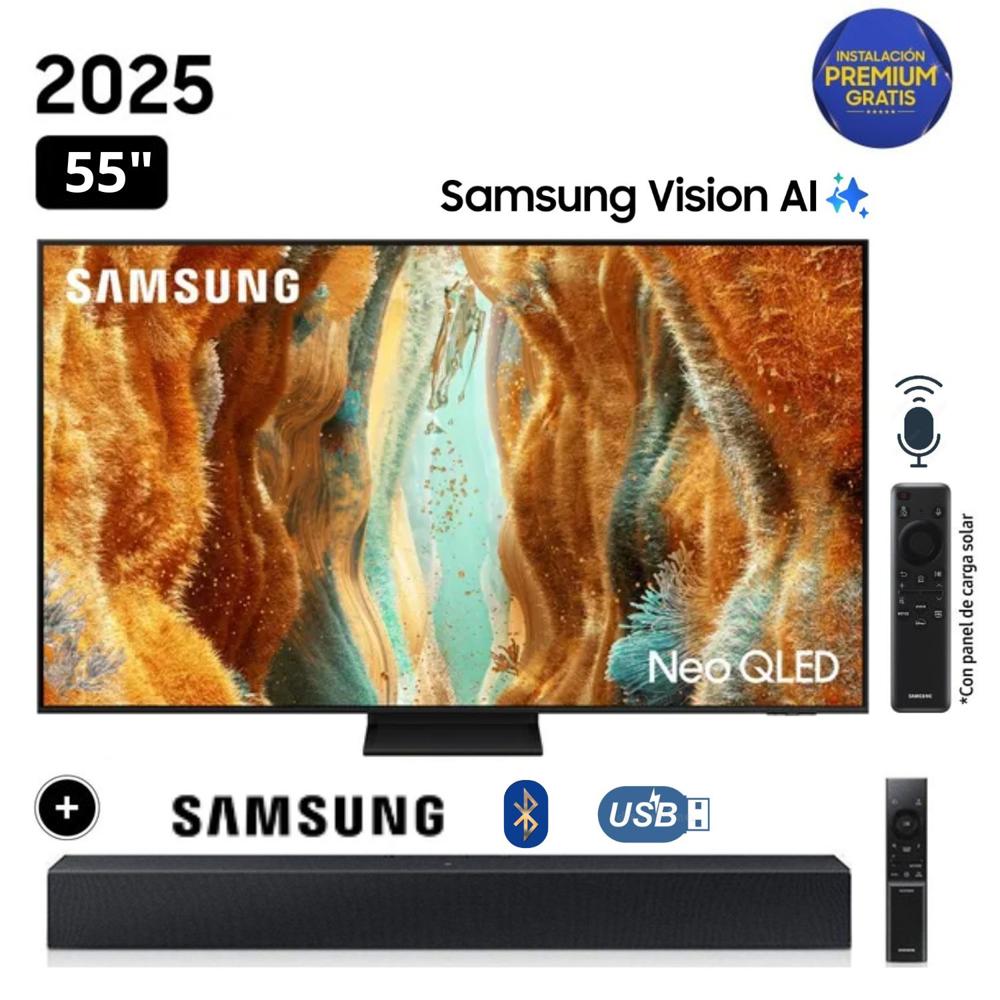 Televisor Samsung 55" Neo Qled 4k Vision Ai Smart TV QN55QN70F  + Soundbar HW B400
