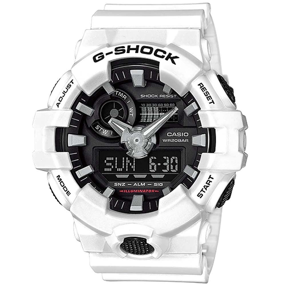 Reloj Casio G-Shock GA700-7A Digital Analógico Resina Blanco