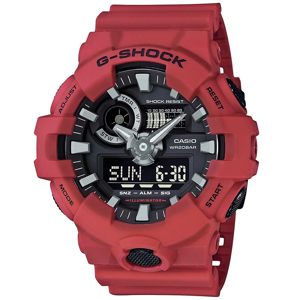 Reloj Casio G-Shock GA700-4A Digital Analógico Resina Rojo