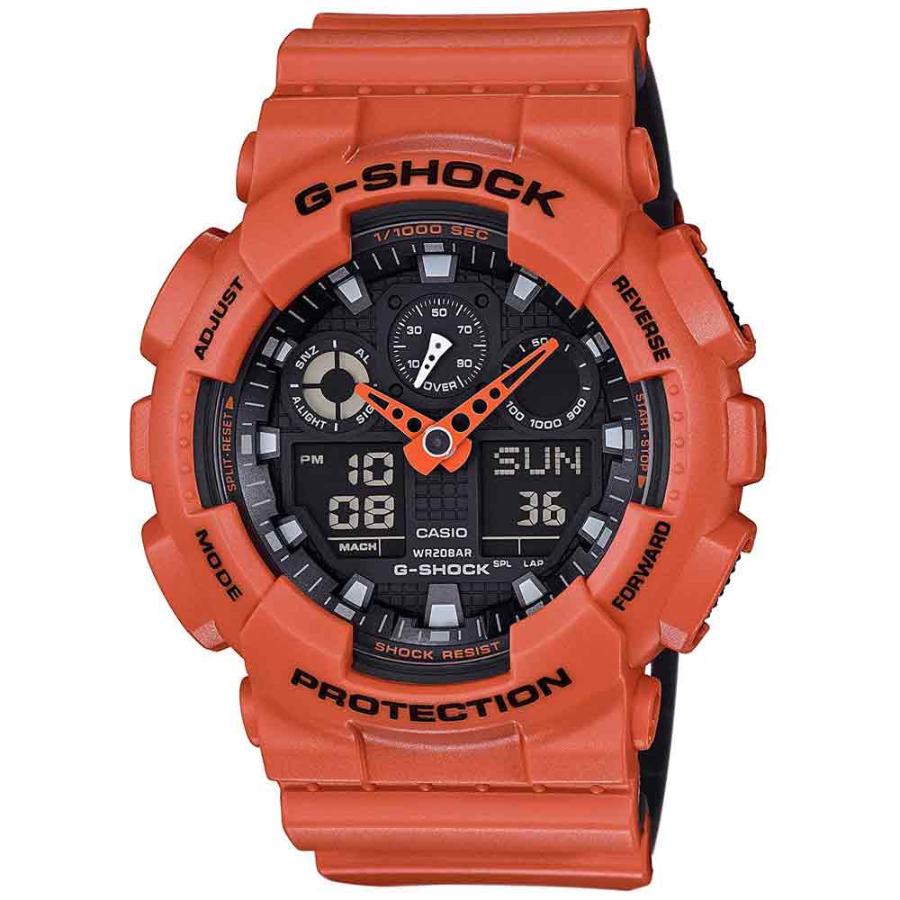 Reloj Casio G-Shock GA100L-4A Digital Analógico Resina Naranja