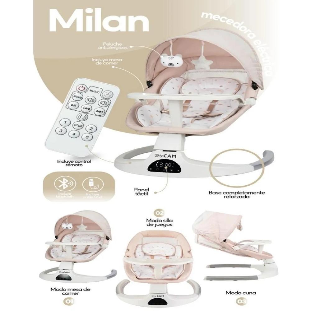 Mecedora para Bebé Musical Automática con Sensor - Beige 2026