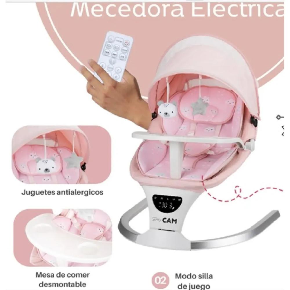 Mecedora para Bebé Musical Automática con Sensor - Rosa 2026