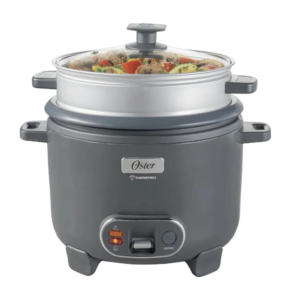 Olla Arrocera Oster CKSTRC12DFSKE 2.2L con Vaporera y Función Sofrito - Gris