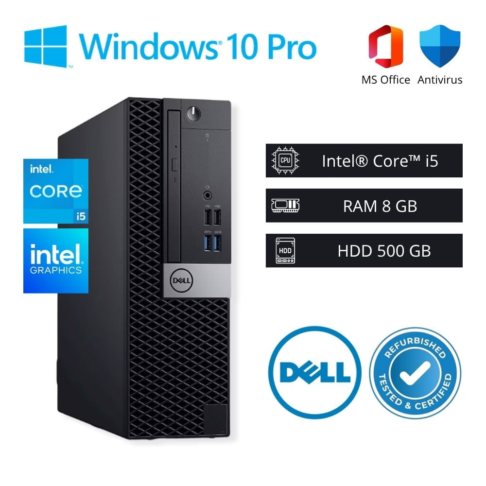 Computadora PC Dell Optiplex Intel Core i5 7ª Gen 3,80 GHz 8GB RAM 500GB HDD - Refurbished