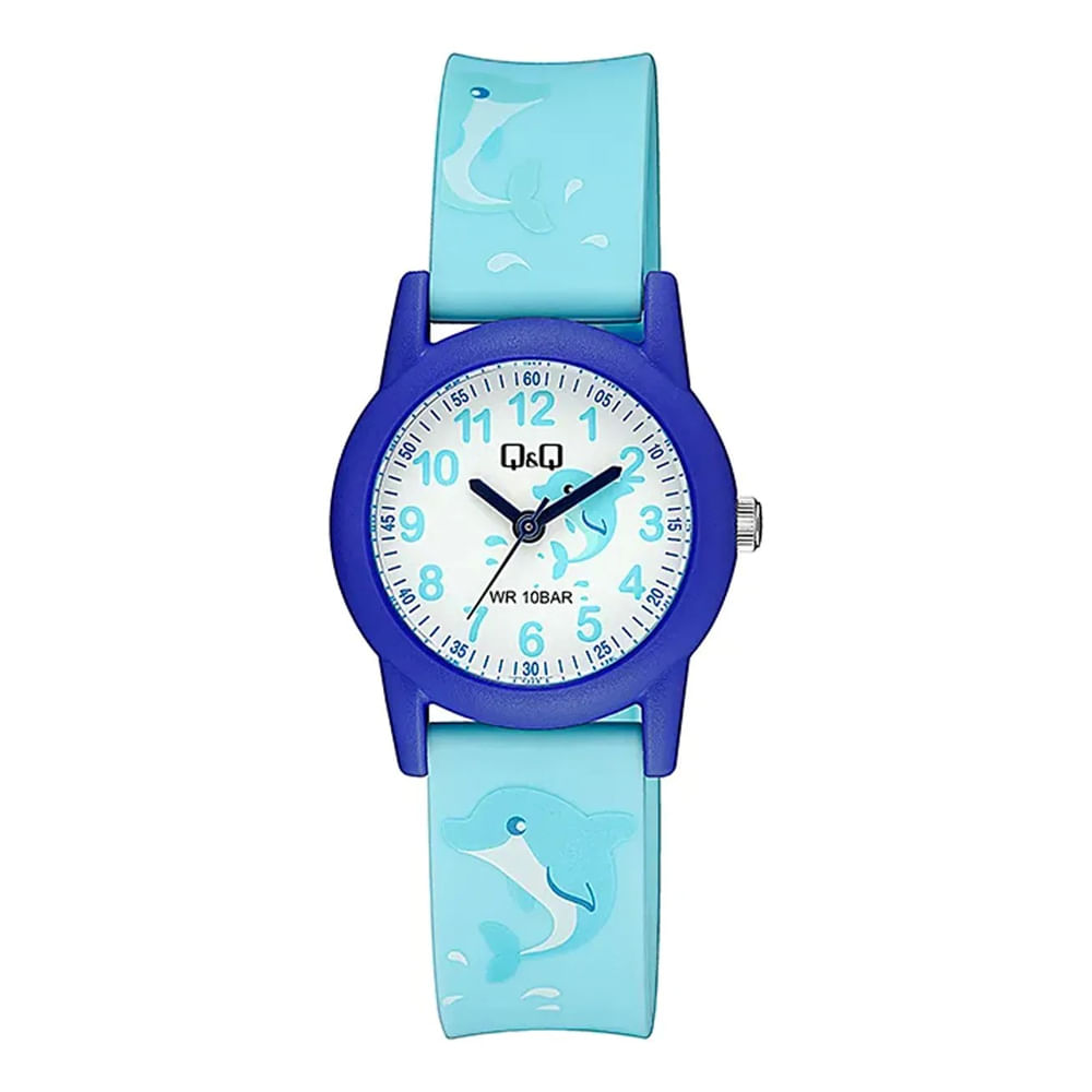 Reloj QyQ para Niño Resistente al Agua 10 BAR Color Azul y Celeste Regalo Ideal para Niños