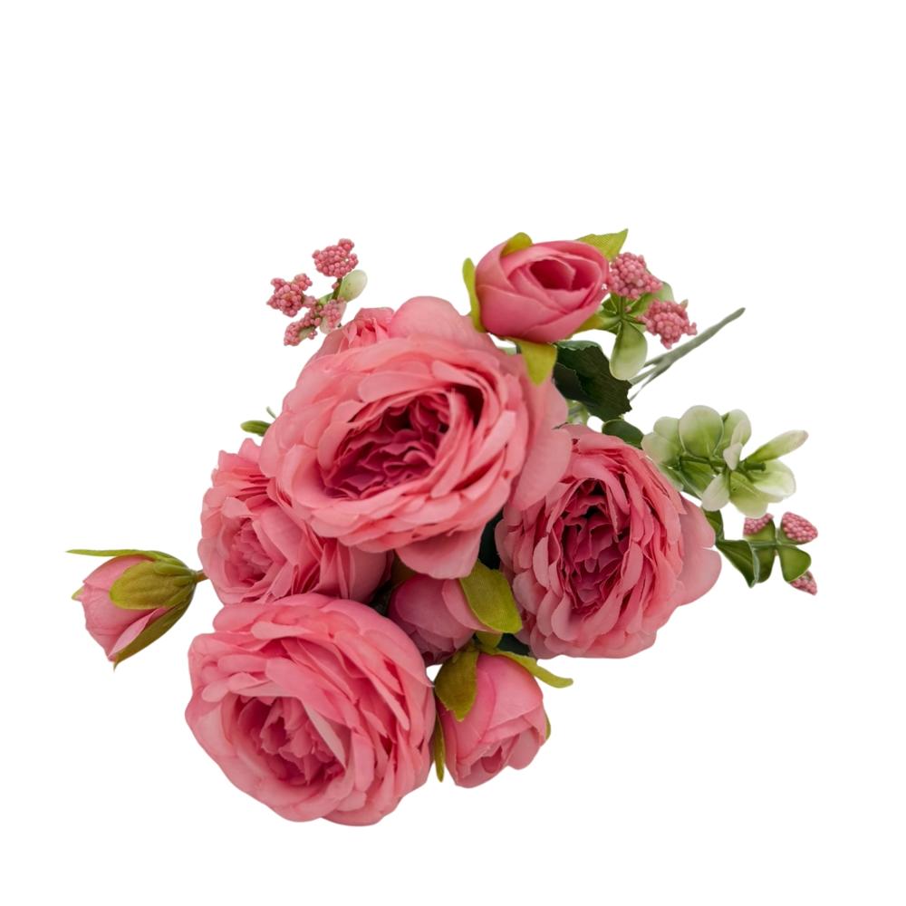 Bouquet Artificial De 5 Rosas Rosadas De 26Cm XS260009-6 FLORIPASTORE