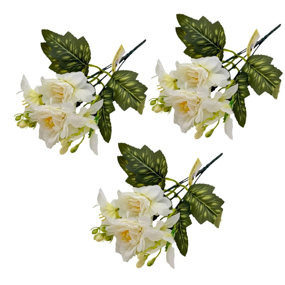 Pack de 3 Bouquet Artificiales De 5 Dalias De 28Cm BG505349V-BL FLORIPASTORE