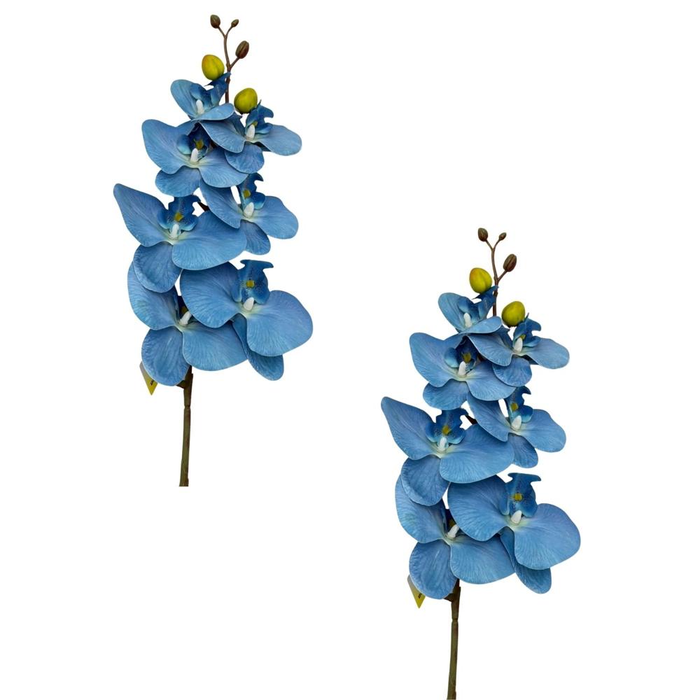 Pack de 2 Varas Artificiales De Orquidea Azul Con 7 Petalos BG301464-3 FLORIPASTORE