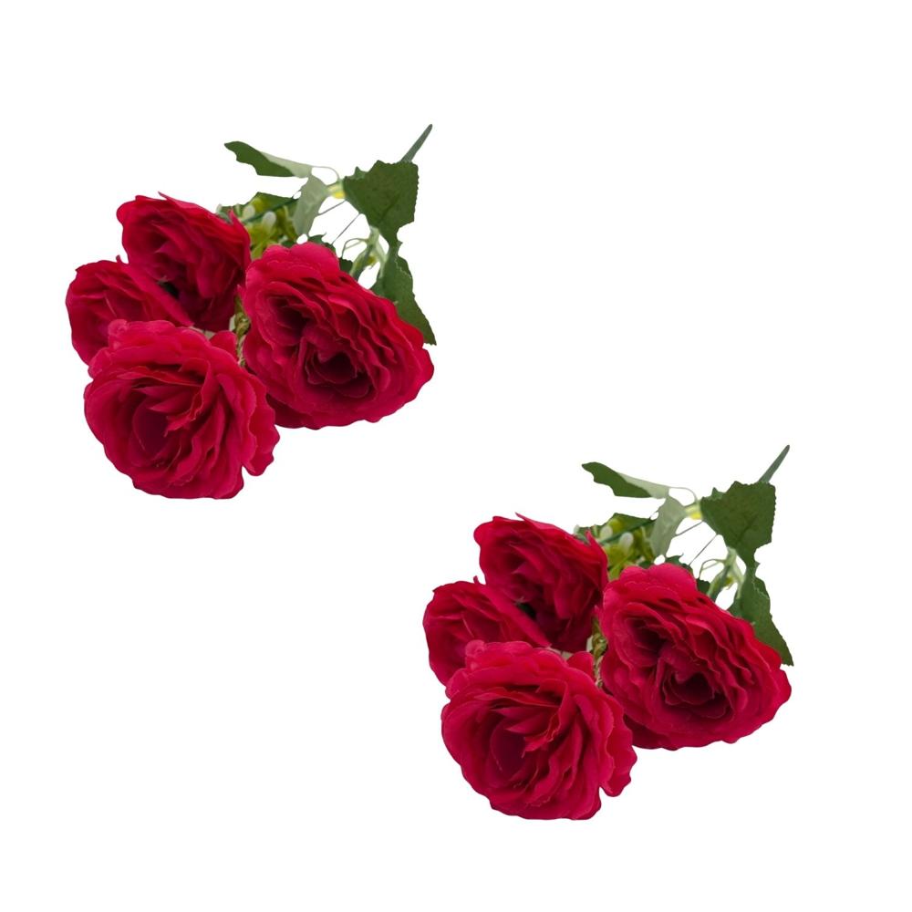 Pack de 2 Bouquet Artificiales De 5 Rosas De 38Cm BG305117V-VI FLORIPASTORE