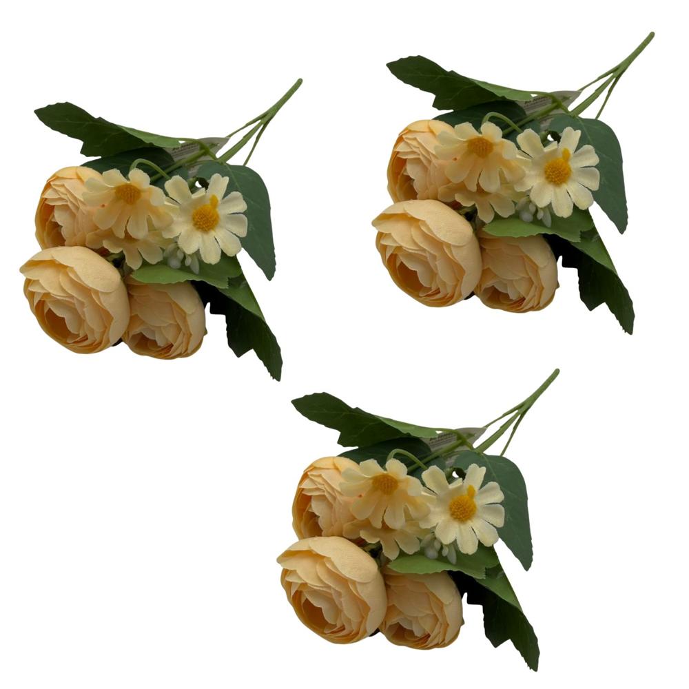 Pack de 3 Bouquets De Margaridas Y Ranúnculo De 26Cm BG305062-AM FLORIPASTORE