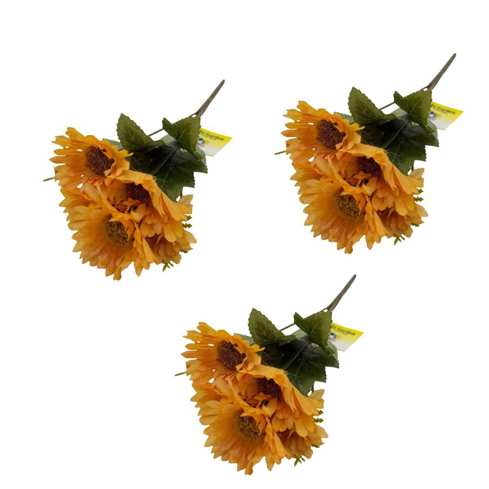 Pack de 3 Bouquet Artificiales De 5 Margaritas De 25Cm BG605450E-AM FLORIPASTORE