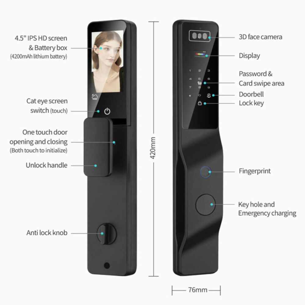 Cerradura Inteligente Wifi Tuya PST-DDL9-TY