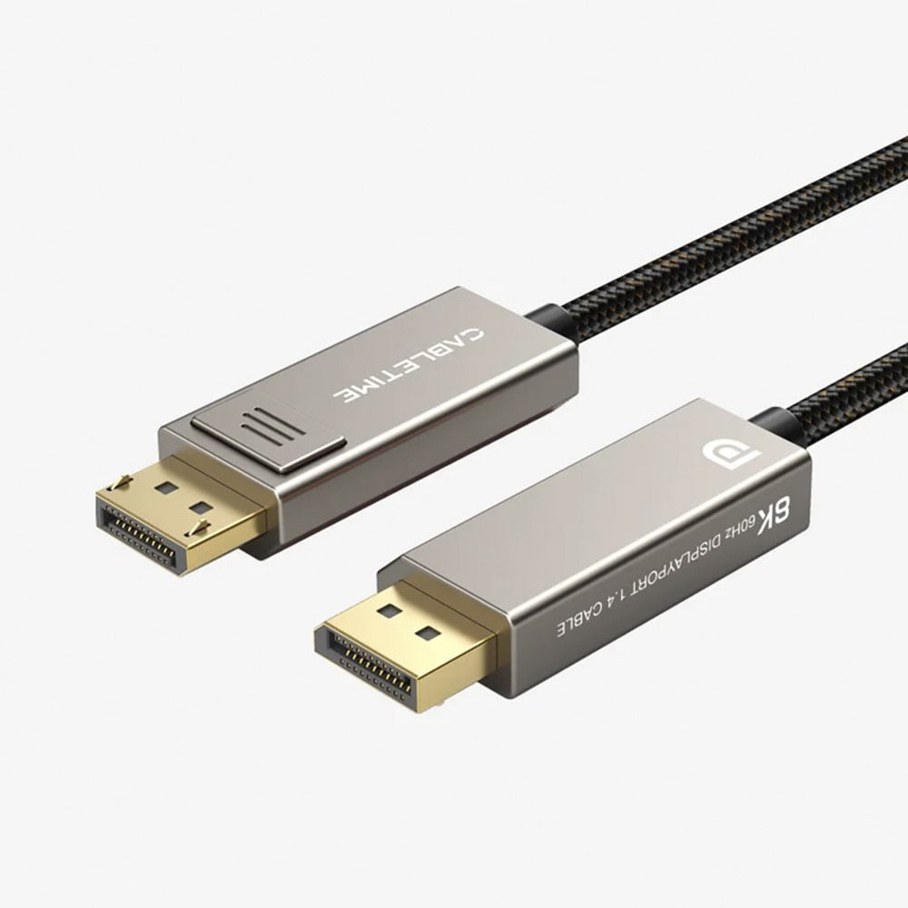Cable DisplayPort 1.4 CABLETIME 8K 60Hz 4K 240Hz 32.4Gbps HDR Aleación de Zinc 3 Mts CABLETIME