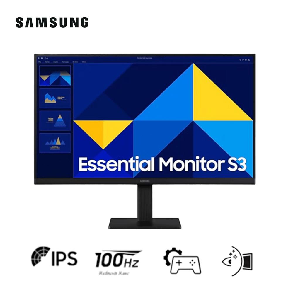 Monitor Samsung Essential S3 24"" IPS FHD 1920x1080 100Hz 5ms HDMI VGA Modo Juego Negro