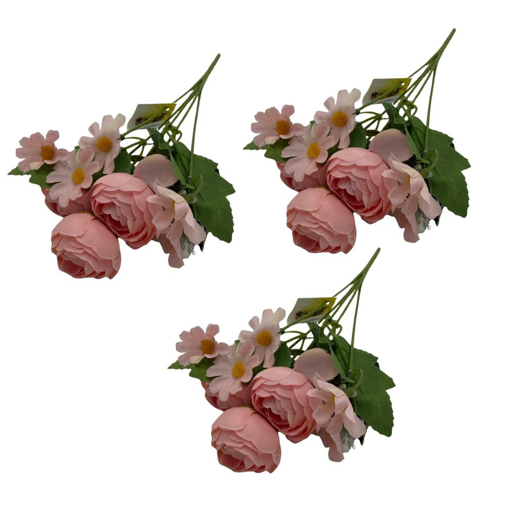 Pack de 3 Bouquets De Margaridas Y Ranúnculo De 26Cm BG305062-RJ FLORIPASTORE