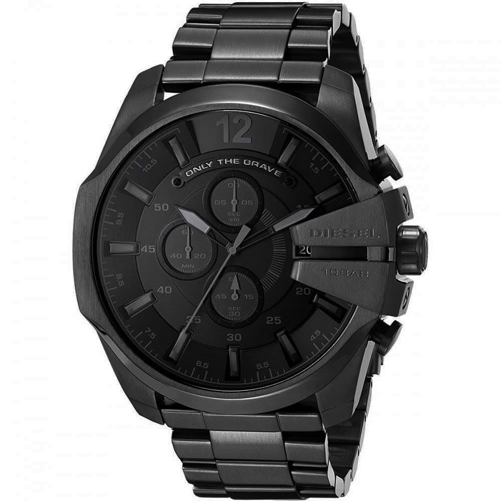Reloj Diesel Mega Chief DZ4355 Fecha Cronómetro Acero Inoxidable Negro