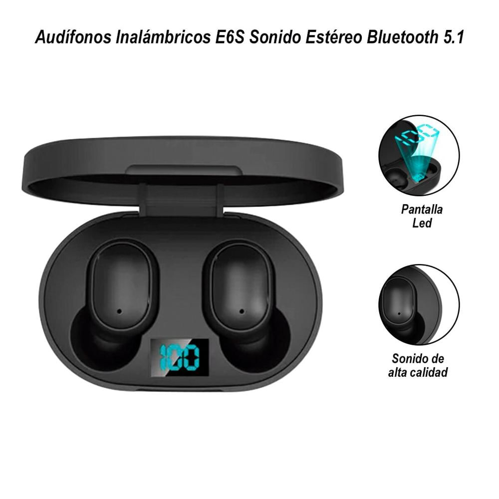 Audífonos Inalámbricos E6S con Bluetooth 5.1 Negro