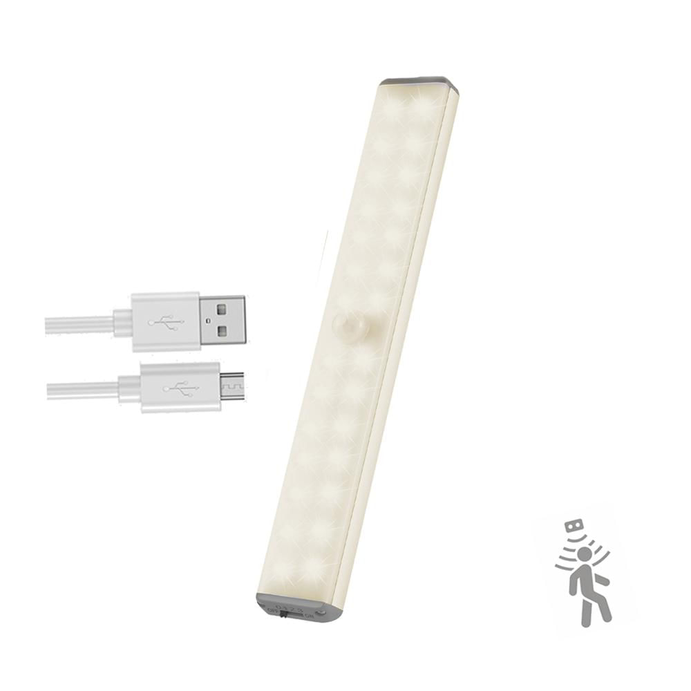 Luz LED Recargable S&T SG28 Sensor de Movimiento Magnética Portátil Warm White 28 LED Blanco