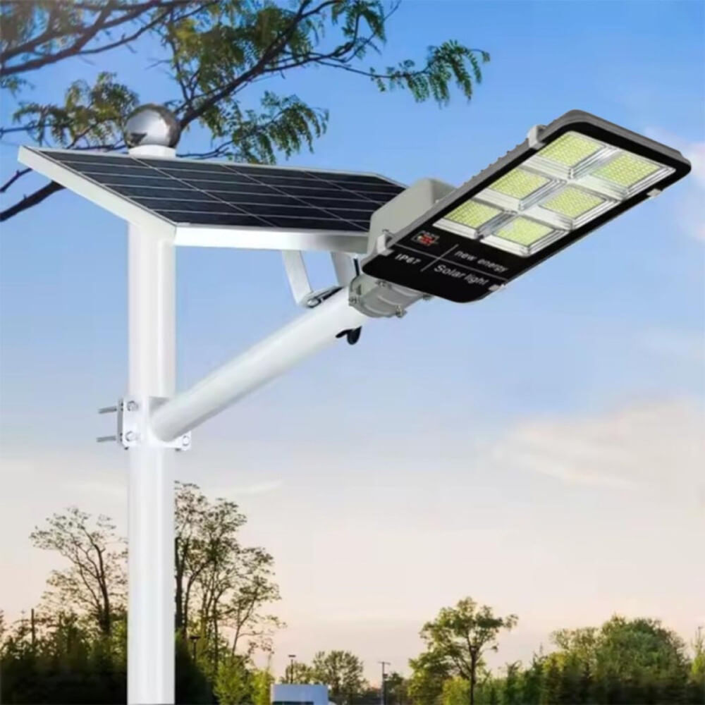 Lampara Pastoral Reflector LED Solar Luz Blanca 300W TOP89 Poste Exterior de Calle IP67