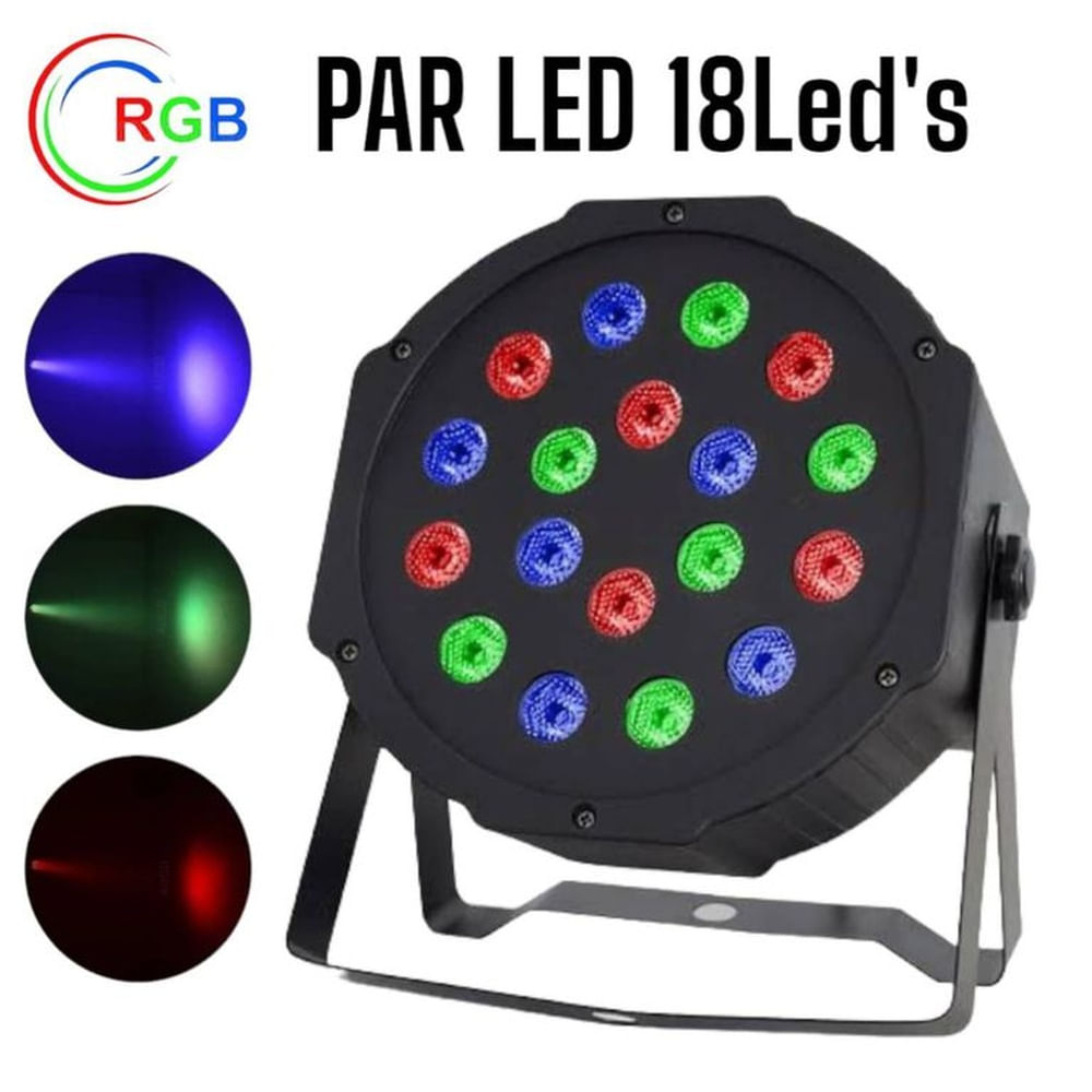 Par LED de 3Watt de 18Leds RGB AutoSound DMX520 Reflector Luces Color