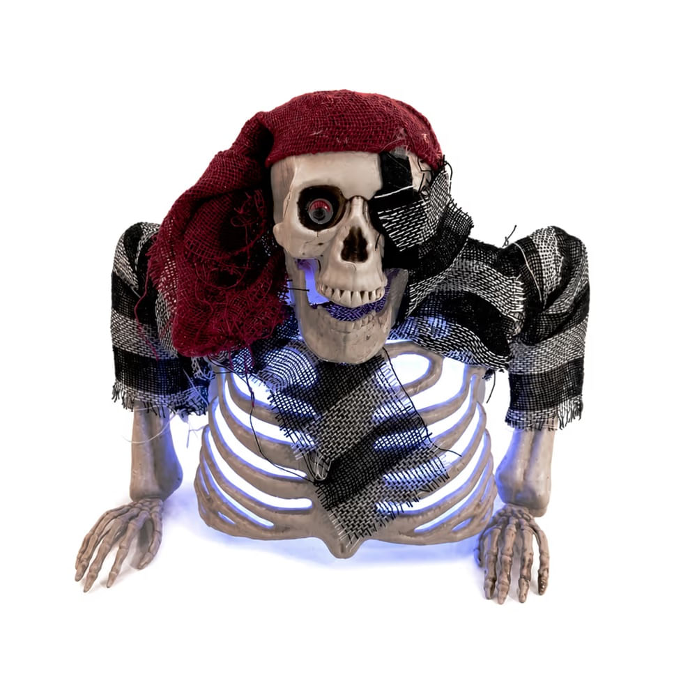 HALLOWEEN - Esqueleto Pirata Halloween con Luz LED Adorno