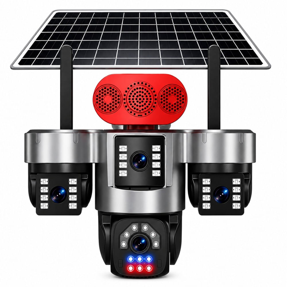 Cámara Solar 4G con chip - panel solar 4K Ultra HD y bocina