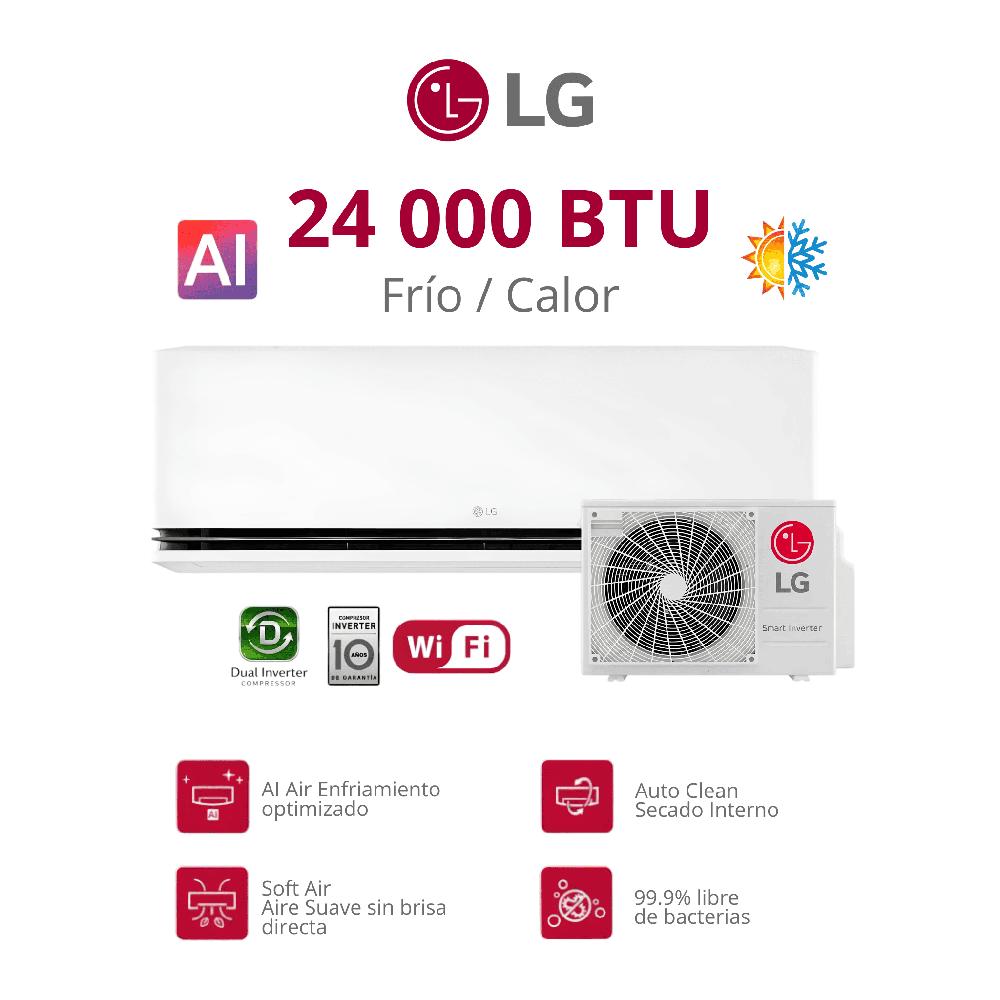 Aire Acondicionado LG Dualcool con AI Inverter 24000 BTU Frío y Calor