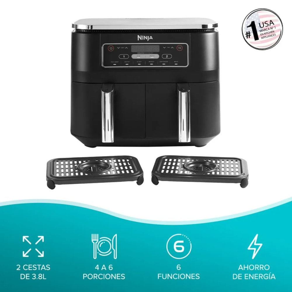 Freidora de aire doble Ninja 6 en 1 de 7.6L - AF300EU