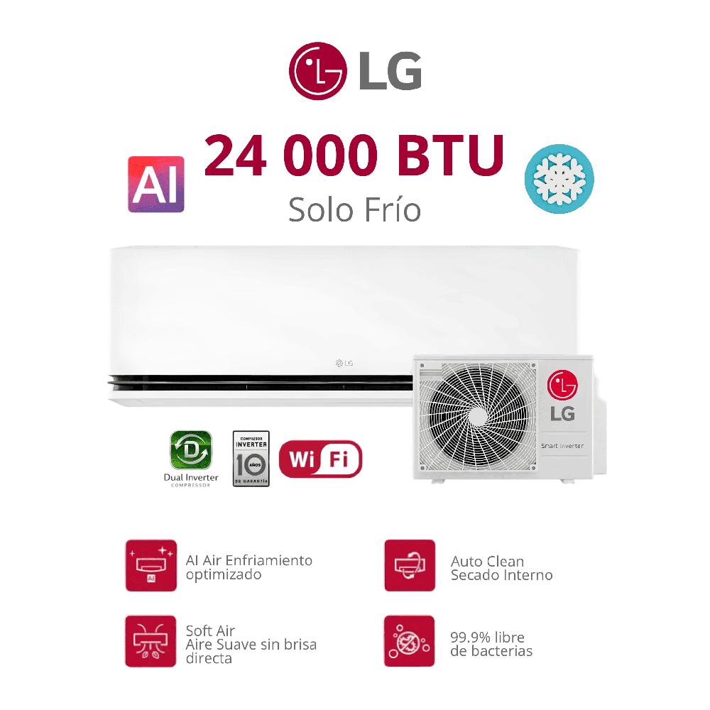 Aire Acondicionado LG  DualCool con AI 24000 BTU Inverter Solo Frío