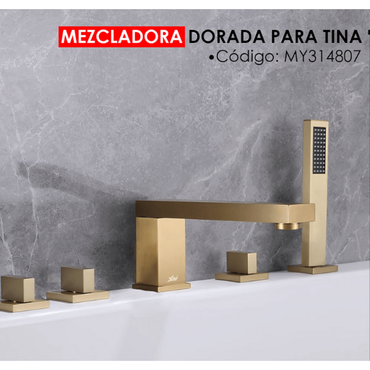 Mezcladora de Lujo para Tina MY314807de Acero Inoxidable Dorado Nano