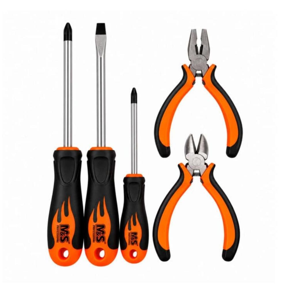 Set de Herramientas 5 Piezas MS YS-BM2337 Destornilladores y Alicates