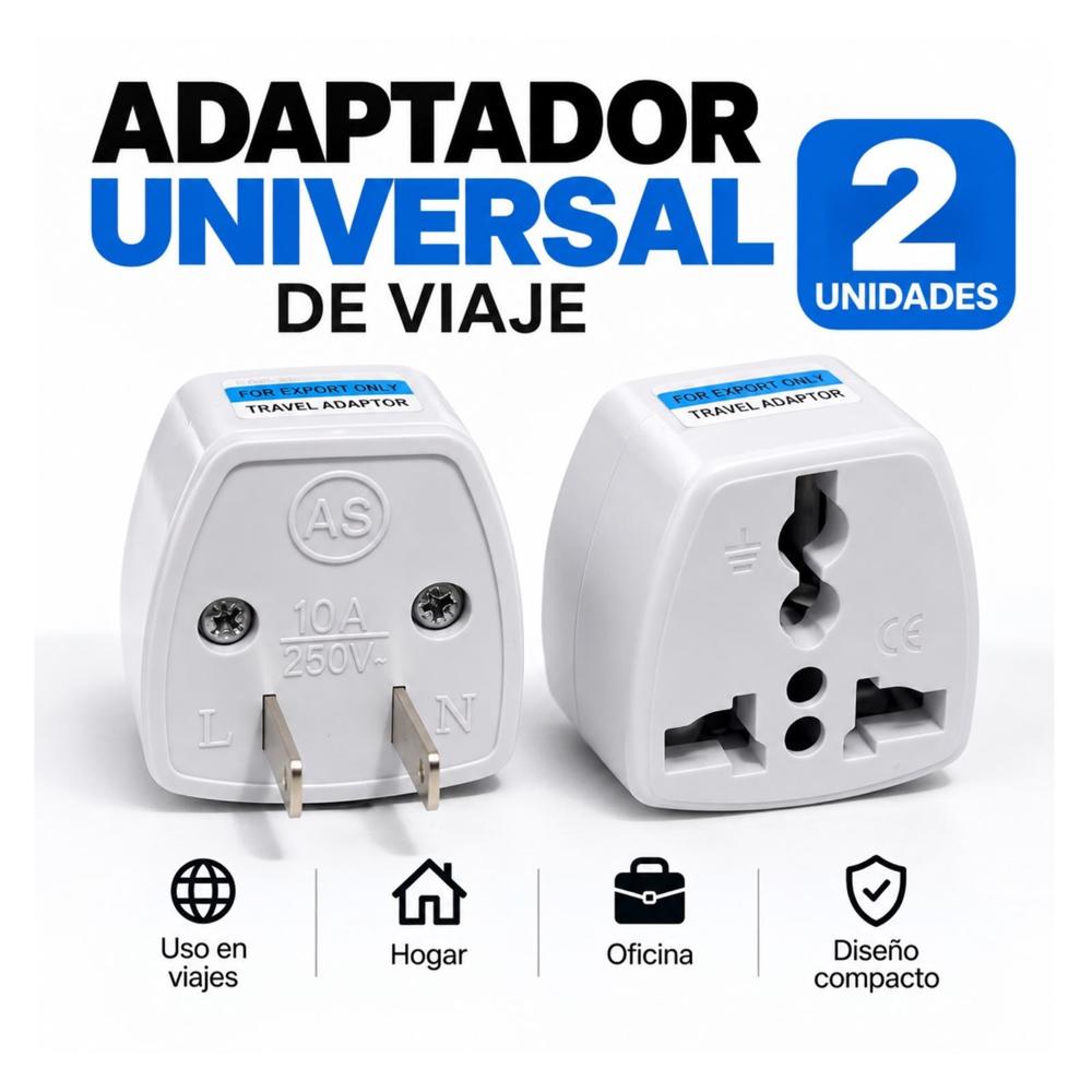 ADAPTADOR UNIVERSAL DE ENCHUFE  2 UNIDADES