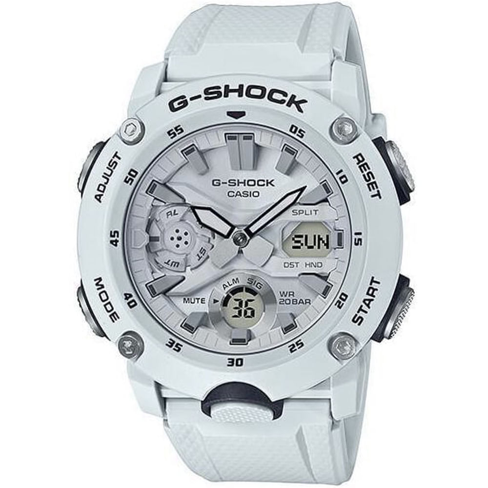 Reloj Casio G-Shock Carbon Core GA2000S-7A Digital Analógico Resina Blanco Humo