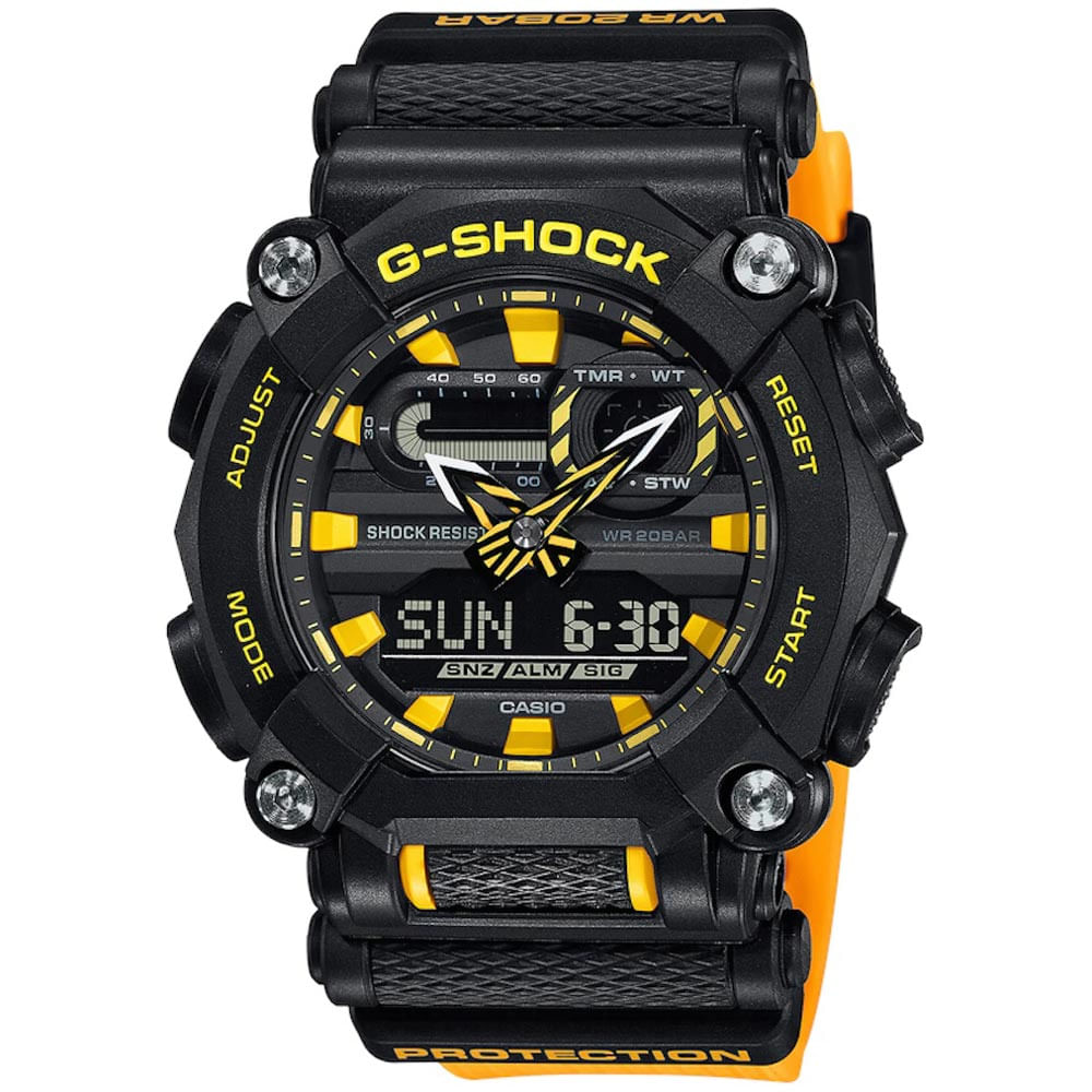 Reloj Casio G-Shock GA900A-1A9 Digital Analógico Resina Negro Amarillo