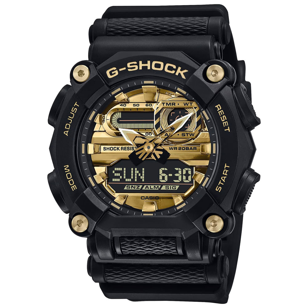 Reloj Casio G-Shock GA900AG-1A Digital Analógico Resina Negro Dorado