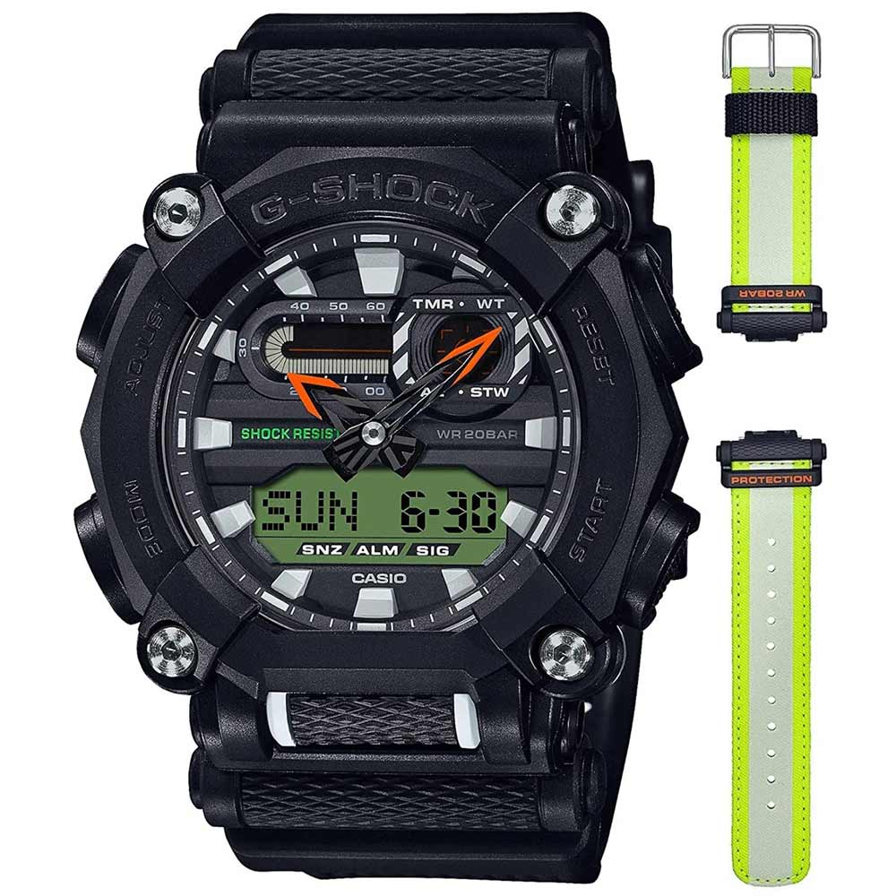 Reloj Casio G-Shock GA900E-1A3 Set Dos Correas Digital Analógico Resina Negro