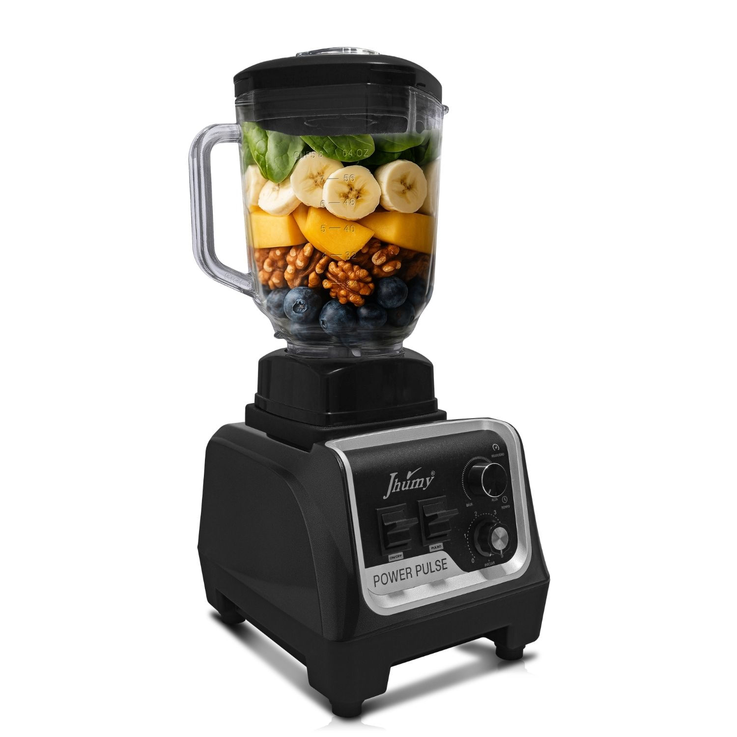 LICUADORA POWER PULSE NEGRA 1500W 2L JHUMY