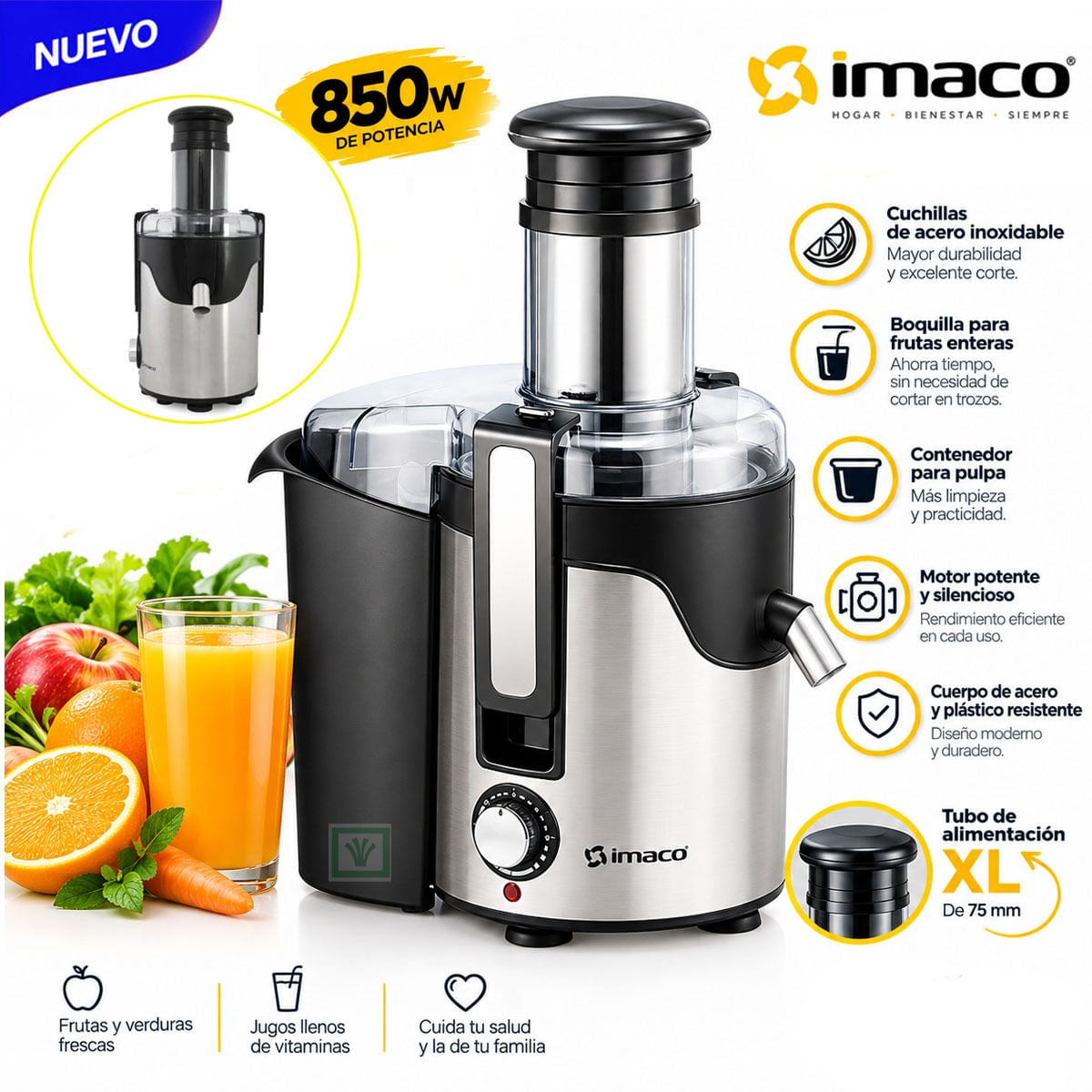 Extractor de Jugos Imaco JE850FC 850W