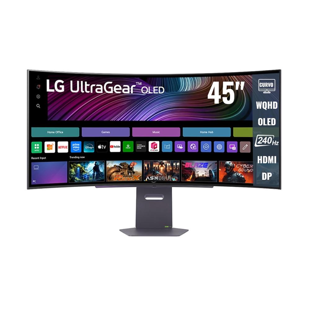 Monitor Gamer LG Ultragear 45GX90SAB 45 OLED Smart WebOS Curvo 240Hz 0.03ms 45GX90SA