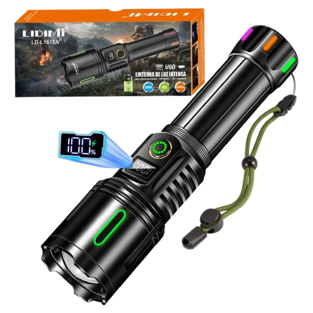 Linterna Led Lidimi Alta Potencia Recargable Largo Alcance