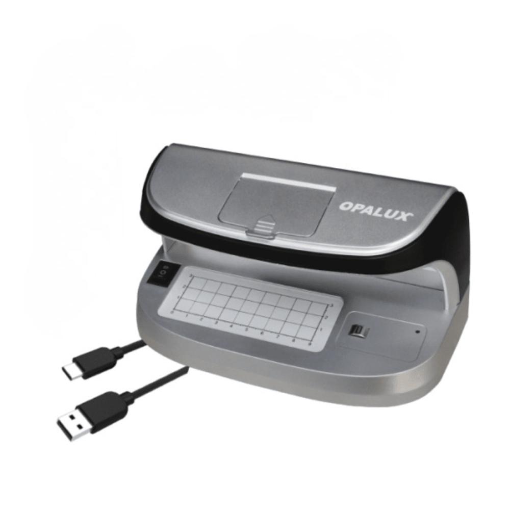 Detector de billetes falsos recargable con lupa UV Opalux OP-2111