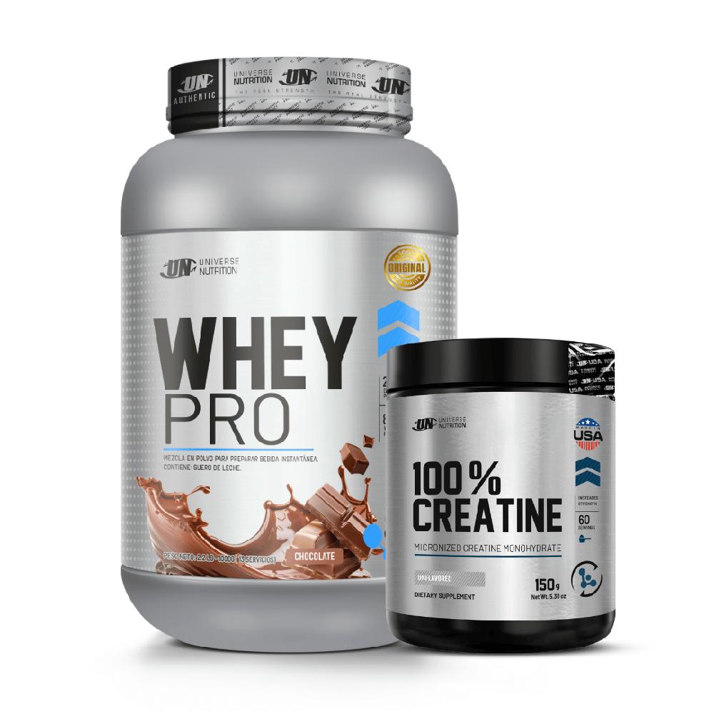 PACK de Proteína Whey Pro 1 KG - Chocolate Con Creatina Univ