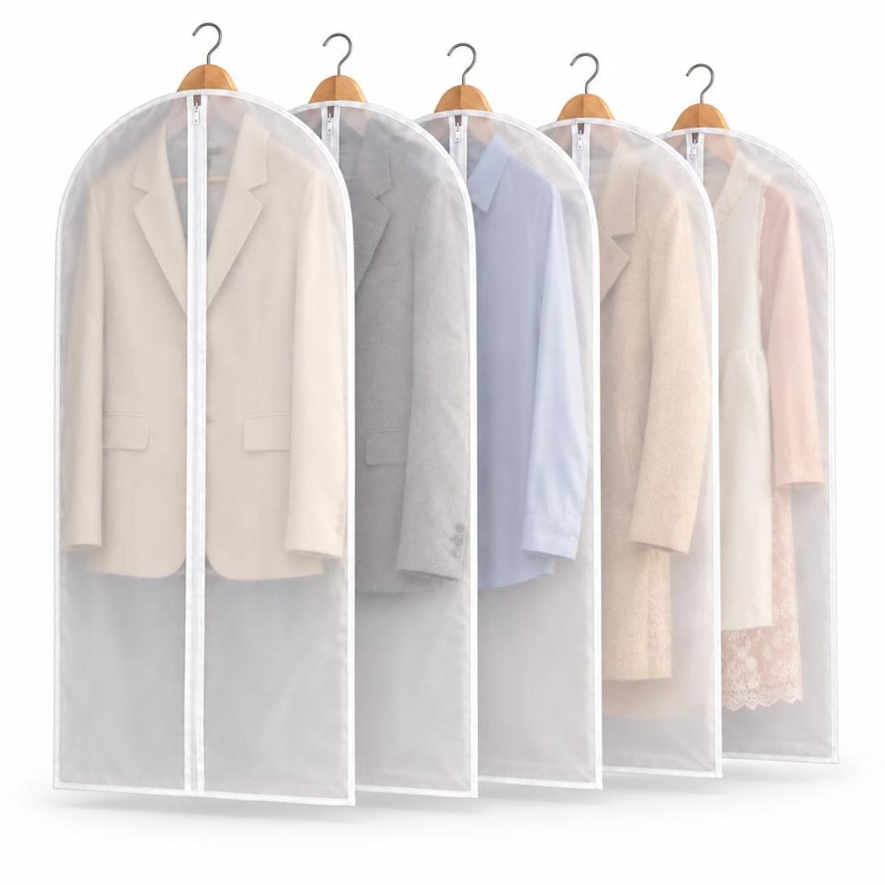 Pack x5 Fundas para Trajes 120x60cm Organizador Ropa con Cierre Protección Antipolvo