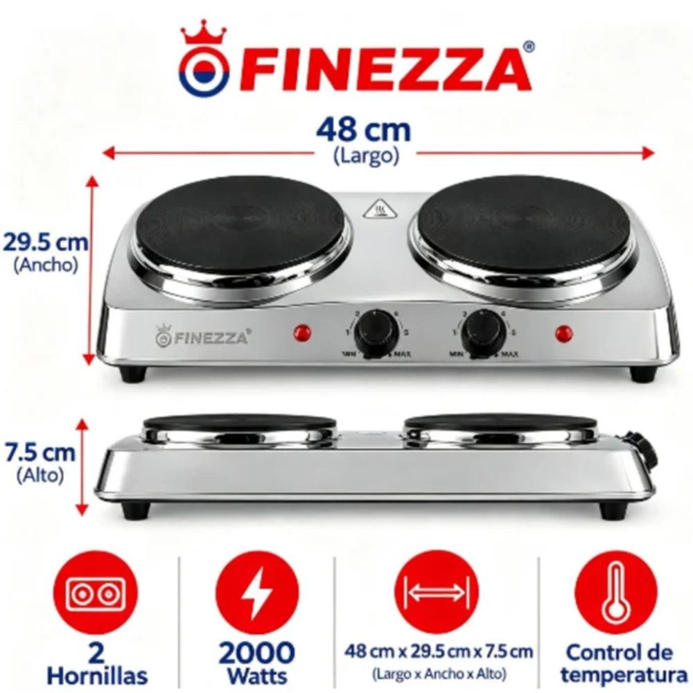 COCINA ELÉCTRICA FINEZZA 2 HORNILLAS FZ-203D3CH ACERO