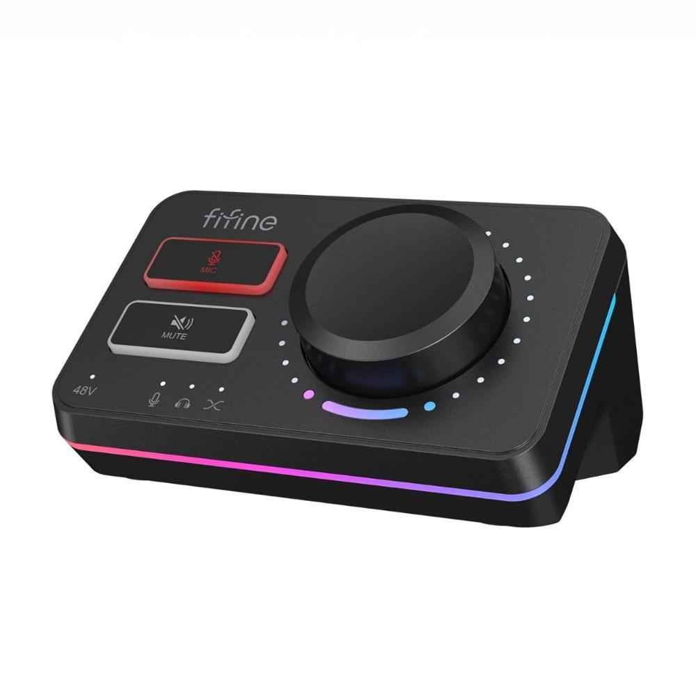 Mixer Fifine Ampligame SC9 RGB USB - Negro